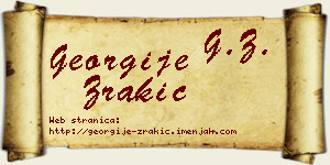 Georgije Zrakić vizit kartica